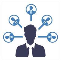 Business Connection icon concept in blue color vector