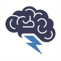 Brainstorming and mind icon in blue color vector