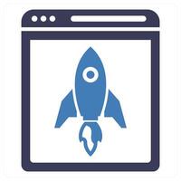 Browser Launch icon concept in blue color vector