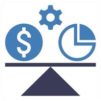 Budget Balance icon concept in blue color vector