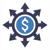 Budget Breakdown icon concept in blue color vector