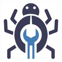 Bug and antivirus in blue color vector