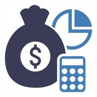 Budget icon concept in blue color vector