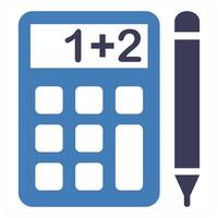 Calculator icon concept in blue color vector