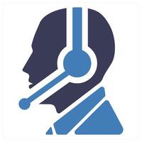 Call Center icon concept in blue color vector