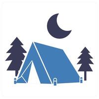 Camp icon concept in blue color vector