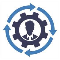 Business Process icon concept in blue color vector