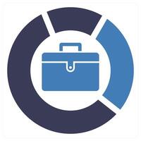 Portfolio icon concept in blue color vector