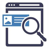 User Details Search icon concept in blue color vector