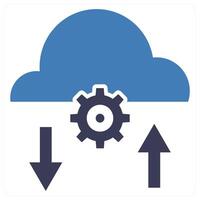 Cloud Settings concept in blue color vector