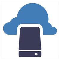 Cloud Storage and computing icon in blue color vector