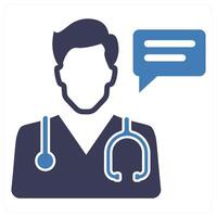 Doctor consultation icon concept in blue color vector