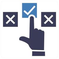 Choice and option icon concept in blue color vector