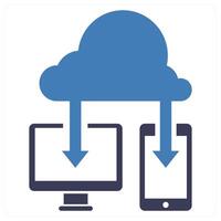 Cloud Connection icon concept in blue color vector