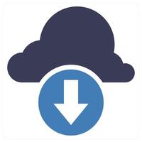 Cloud Download icon concept in blue color vector