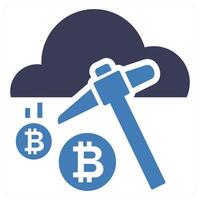 Cloud Mining icon concept in blue color vector