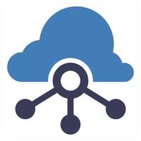 Cloud Network Connectivity icon concept in blue color vector