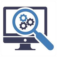 Configuration Assesement icon concept in blue color vector