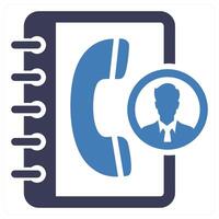 Contacts icon concept in blue color vector