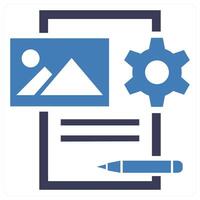 Content Editing icon concept in blue color vector