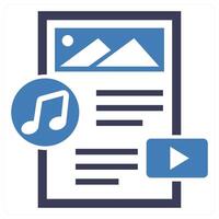 Content Management concept in blue color vector