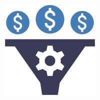 Conversion Rate icon concept in blue color vector