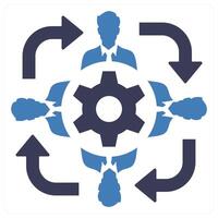 Collaborative icon concept in blue color vector