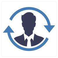 Customer Retention icon concept in blue color vector