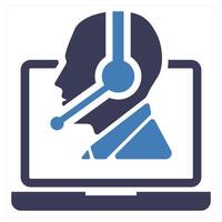 Customer Support and help in blue color vector