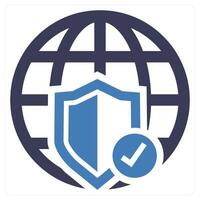 Cyber Security icon concept in blue color vector
