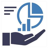 Data Presentation icon concept in blue color vector