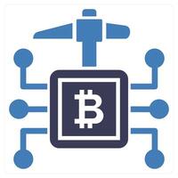 CPU Mining icon concept in blue color vector