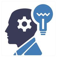 Creative Thinking icon concept in blue color vector