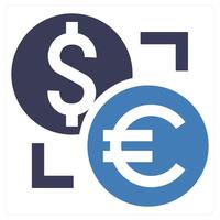 Currency Exchange icon concept in blue color vector