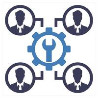 Development of Staff icon concept in blue color vector
