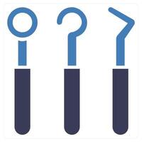 Dentist Tools icon concept in blue color vector