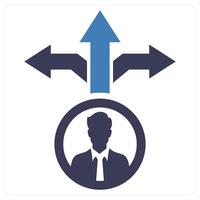 Decision Making icon concept in blue color vector