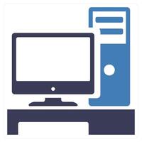 Desk icon concept in blue color vector