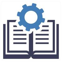 E Book Settings icon concept in blue color vector