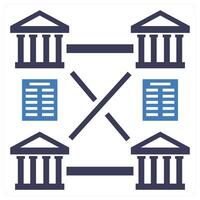 Distributed Ledger icon concept in blue color vector