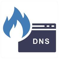 DNS icon concept in blue color vector