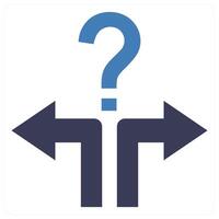 Dilemma icon concept in blue color vector