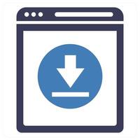 Download File in blue color vector