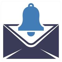 Email Alert icon concept in blue color vector