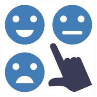 Feedback and response icon in blue color vector