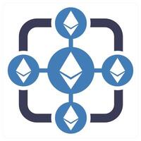 Ethereum Block Chain icon concept in blue color vector