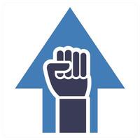 Empowering icon concept in blue color vector