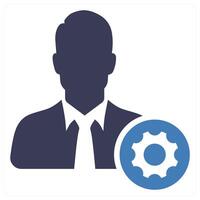 Employee Management icon concept in blue color vector