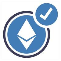 Ethereum Accepted Here icon concept in blue color vector