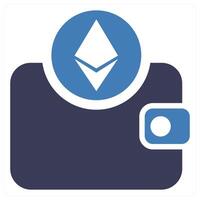 Ethereum Wallet icon concept in blue color vector